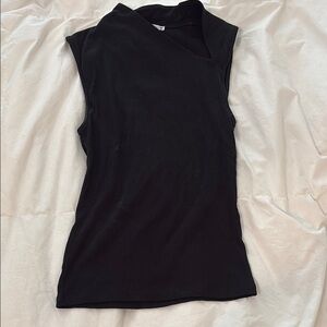 Zara Black Asymmetrical Muscle Tee